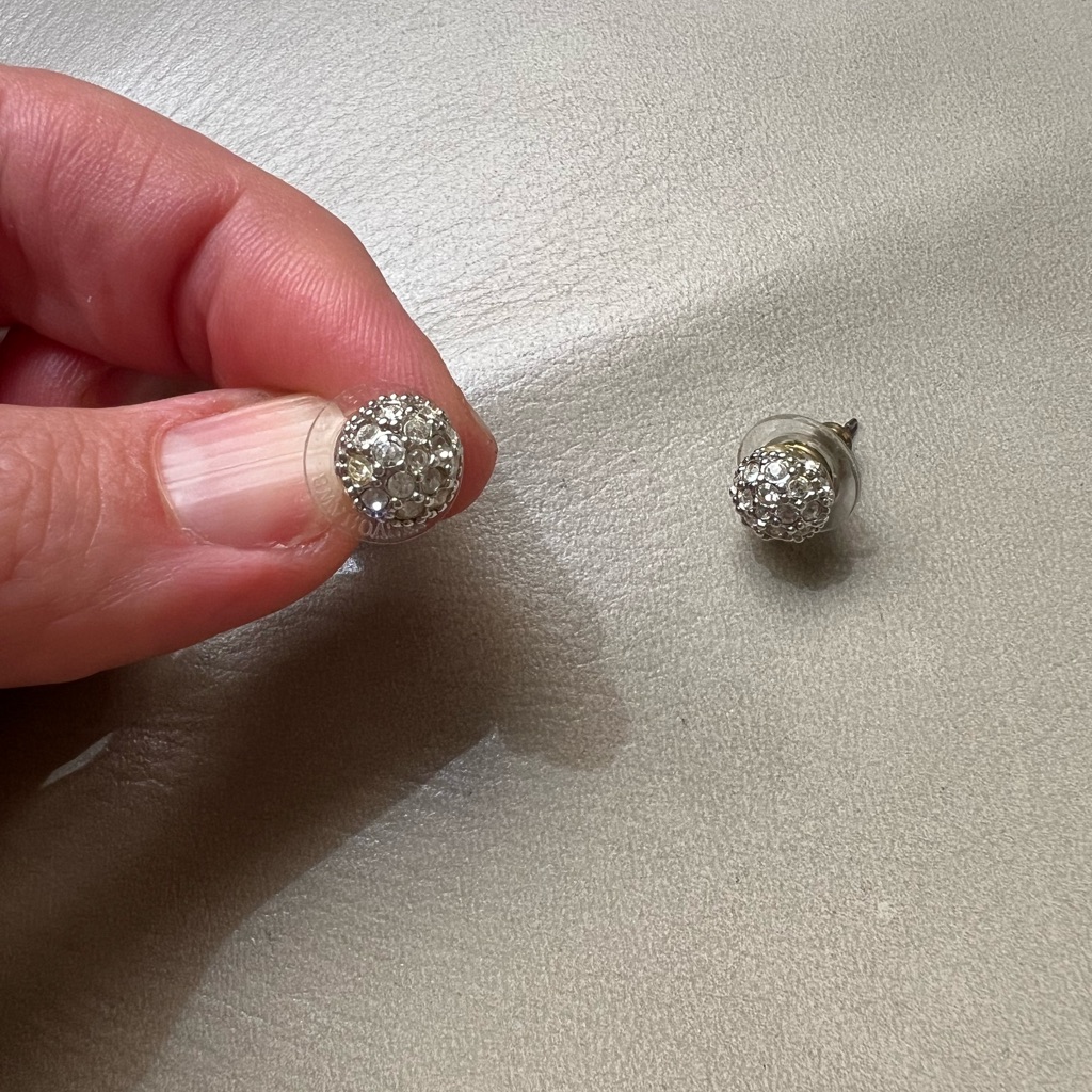 Swarovski Crystal And Silver Stud Earrings